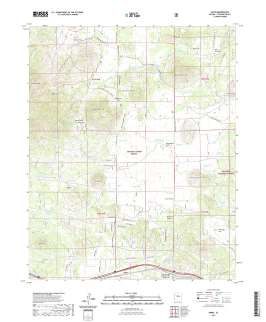 Parks Arizona US Topo Map Image