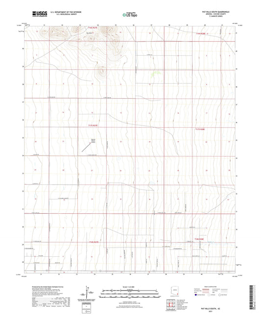 Pat Hills South Arizona US Topo Map Image