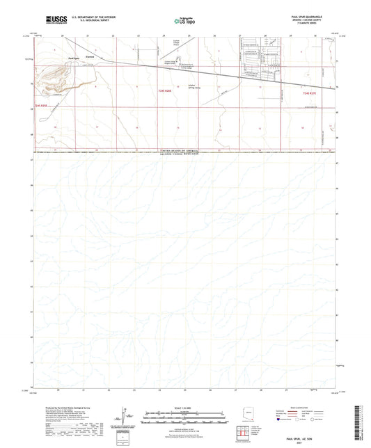Paul Spur Arizona US Topo Map Image