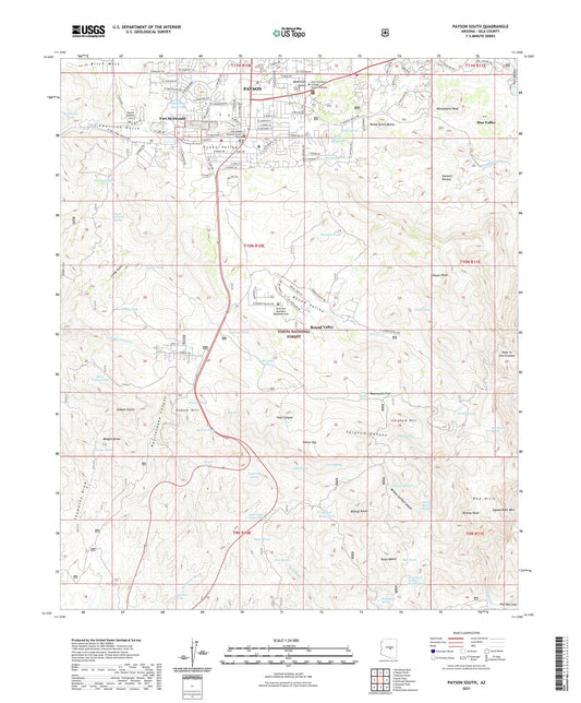 Payson South Arizona US Topo Map Image