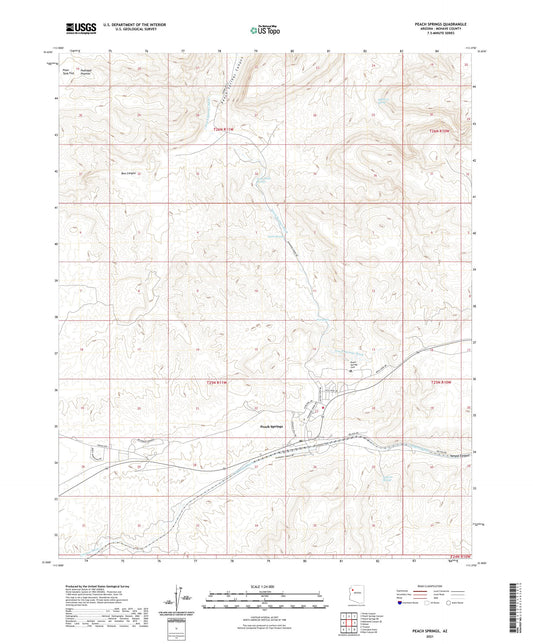 Peach Springs Arizona US Topo Map Image