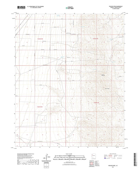 Peacock Peak Arizona US Topo Map Image