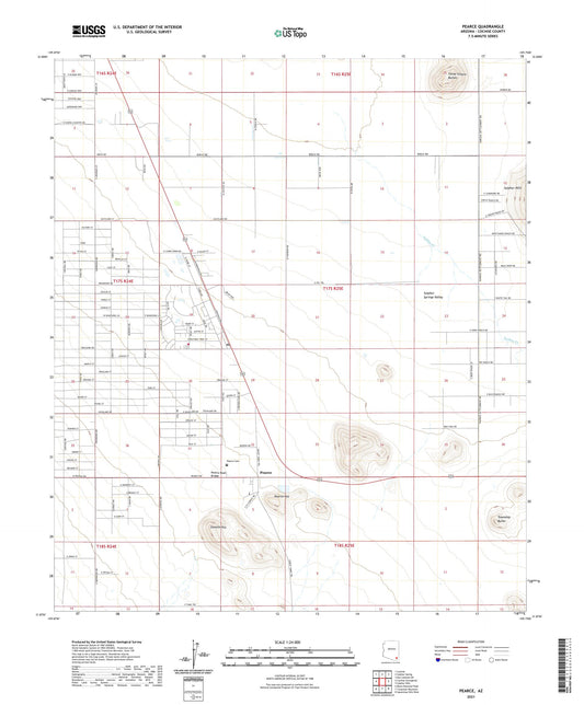 Pearce Arizona US Topo Map Image
