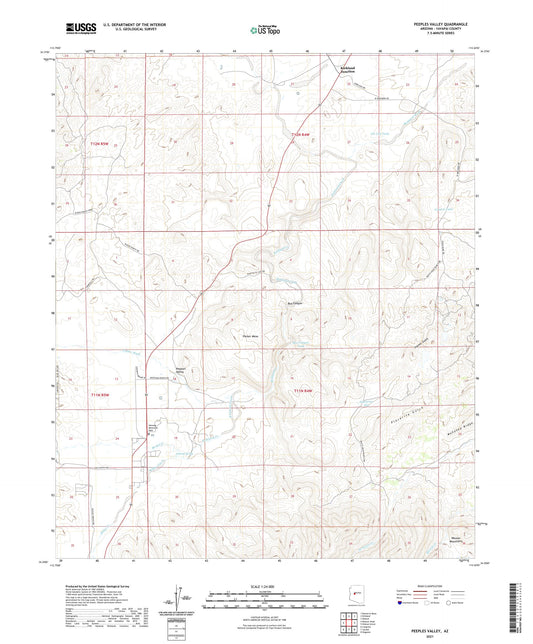 Peeples Valley Arizona US Topo Map Image