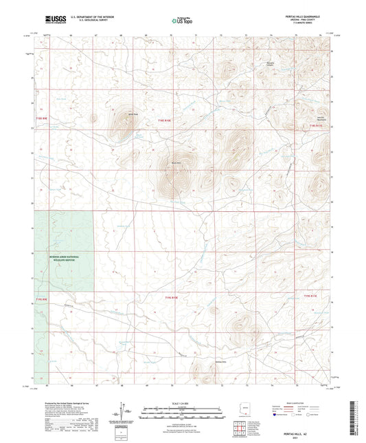 Penitas Hills Arizona US Topo Map Image
