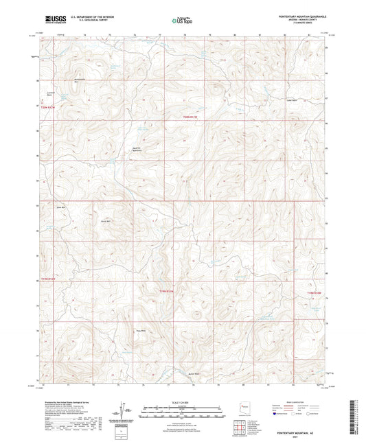 Penitentiary Mountain Arizona US Topo Map Image