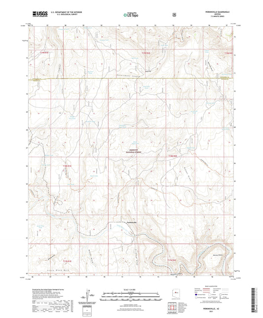 Perkinsville Arizona US Topo Map Image