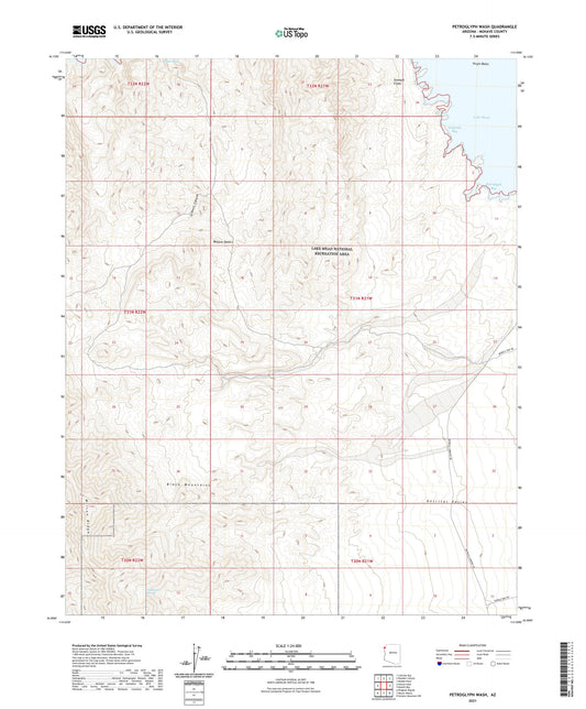 Petroglyph Wash Arizona US Topo Map Image