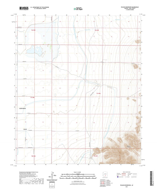 Picacho Reservoir Arizona US Topo Map Image