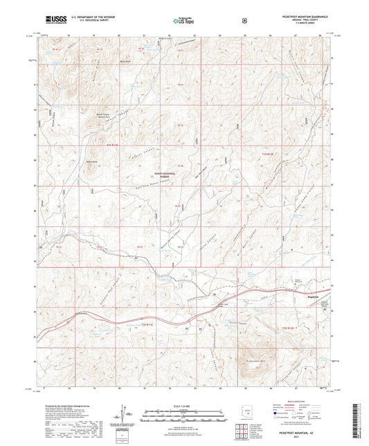 Picketpost Mountain Arizona US Topo Map Image