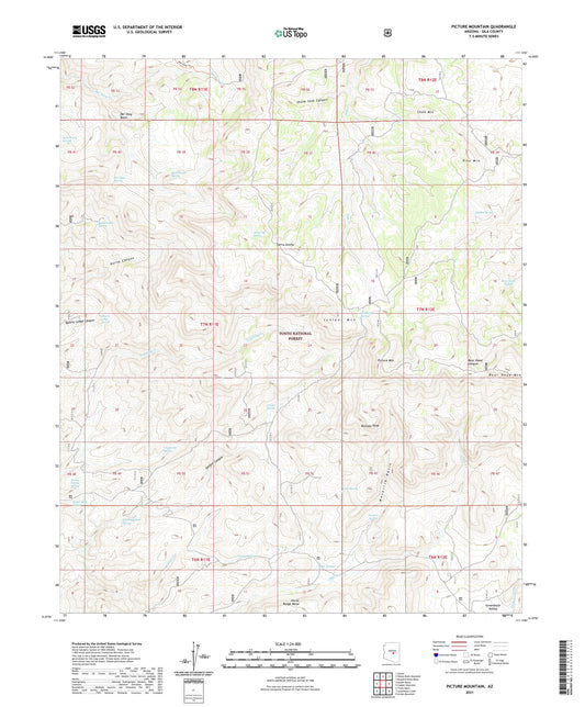 Picture Mountain Arizona US Topo Map Image