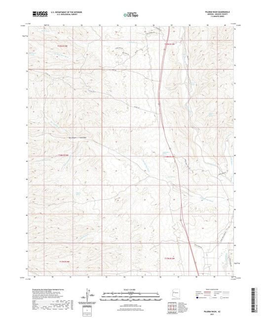 Pilgrim Wash Arizona US Topo Map Image