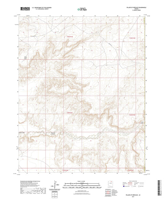 Pillars of Hercules Arizona US Topo Map Image