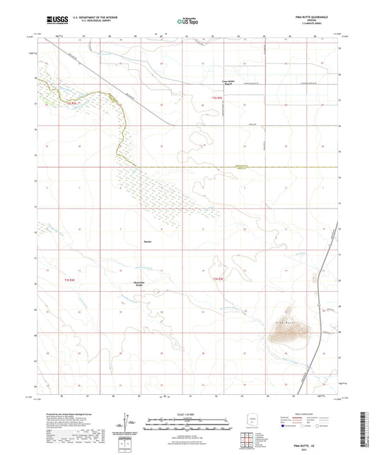 Pima Butte Arizona US Topo Map Image