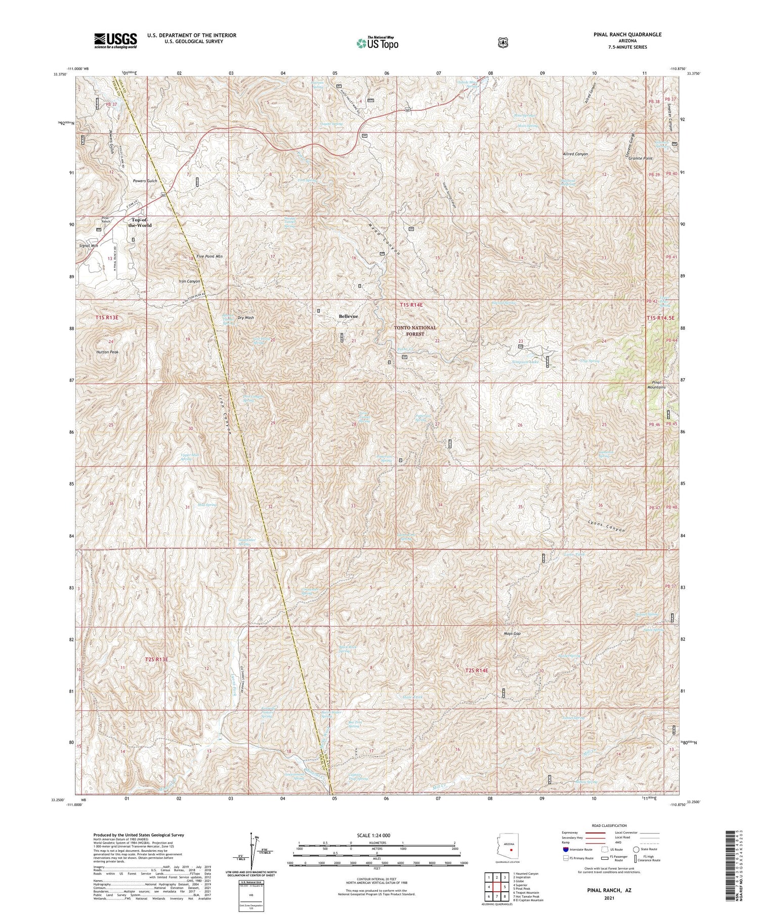 Pinal Ranch Arizona US Topo Map Image