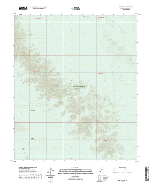 Pinta Playa Arizona US Topo Map Image