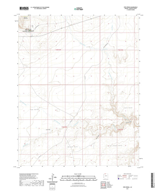 Pipe Spring Arizona US Topo Map Image