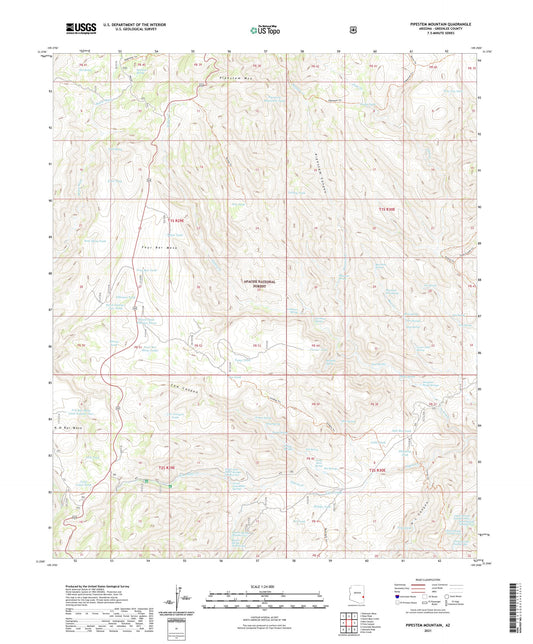 Pipestem Mountain Arizona US Topo Map Image