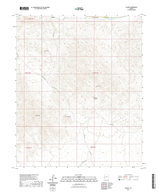 Planet Arizona US Topo Map Image