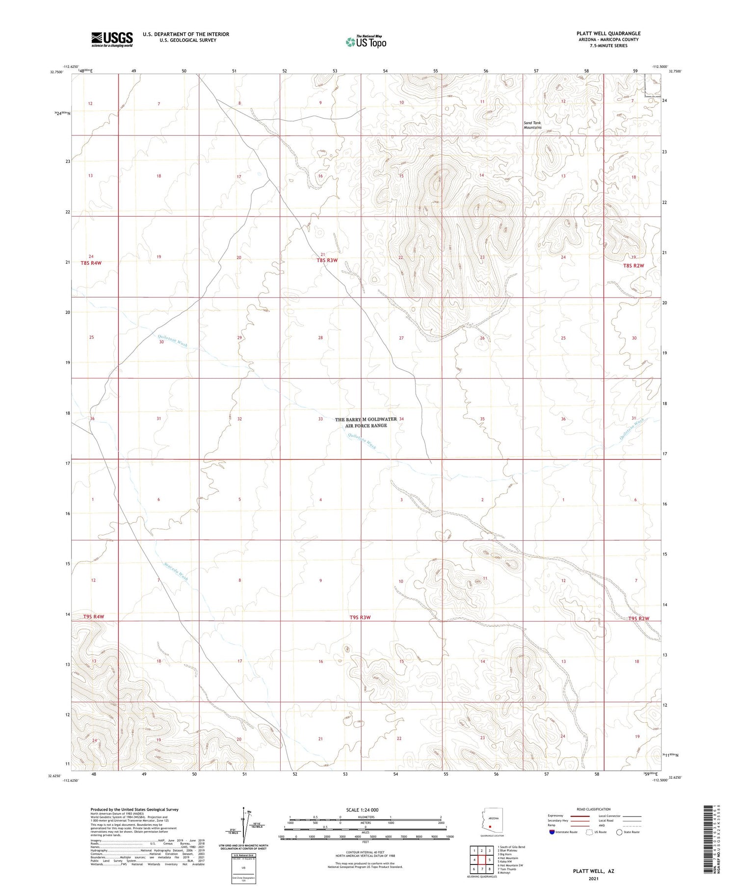 Platt Well Arizona US Topo Map Image