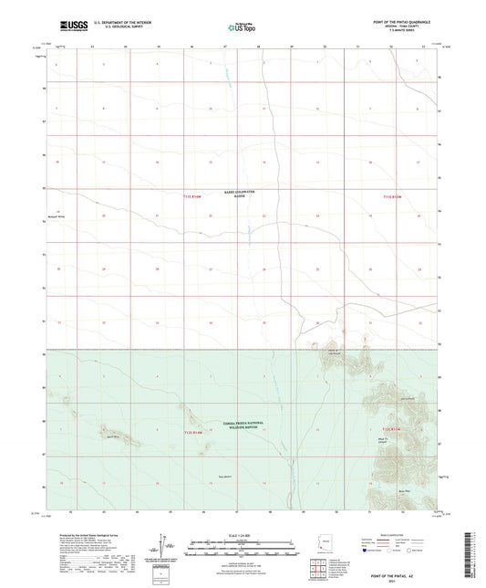 Point of the Pintas Arizona US Topo Map Image