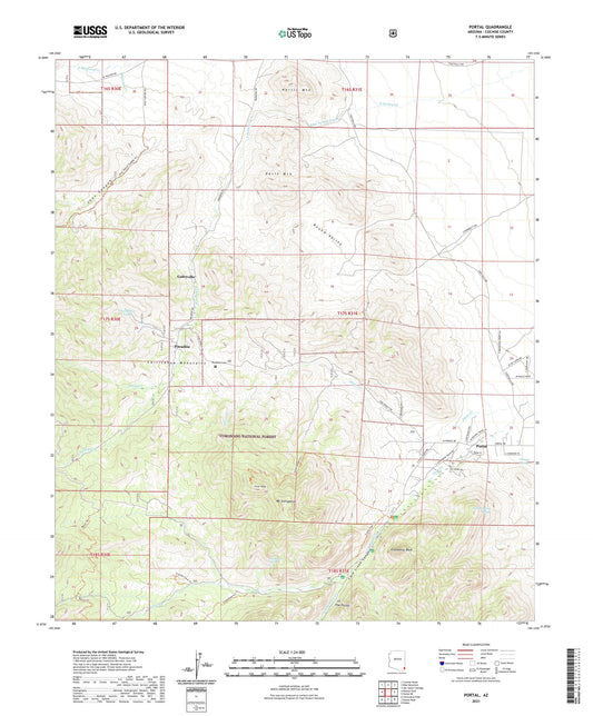 Portal Arizona US Topo Map Image