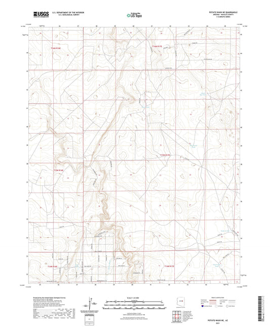 Potato Wash NE Arizona US Topo Map Image