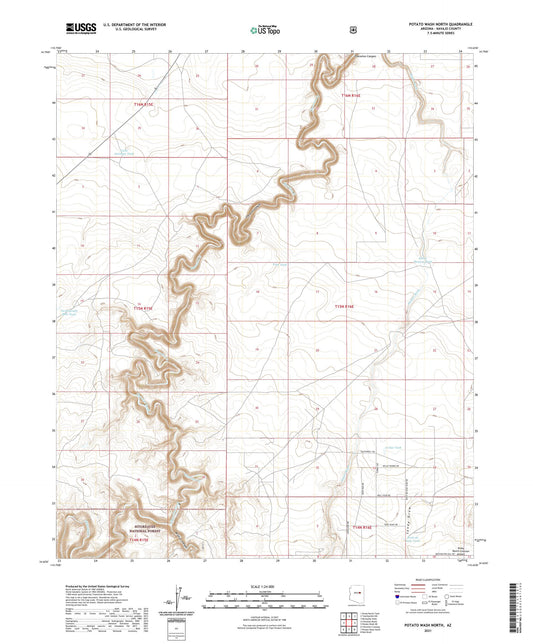 Potato Wash North Arizona US Topo Map Image