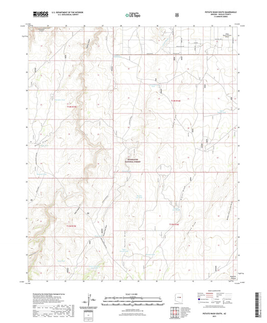 Potato Wash South Arizona US Topo Map Image