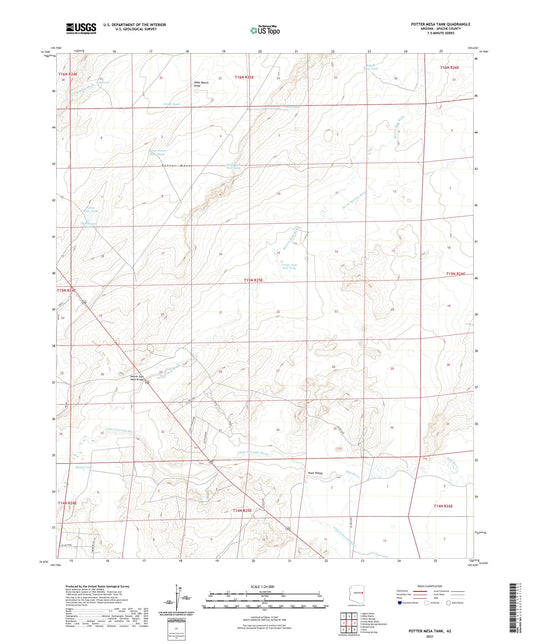 Potter Mesa Tank Arizona US Topo Map Image