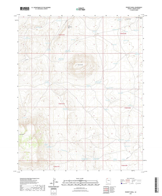 Poverty Knoll Arizona US Topo Map Image