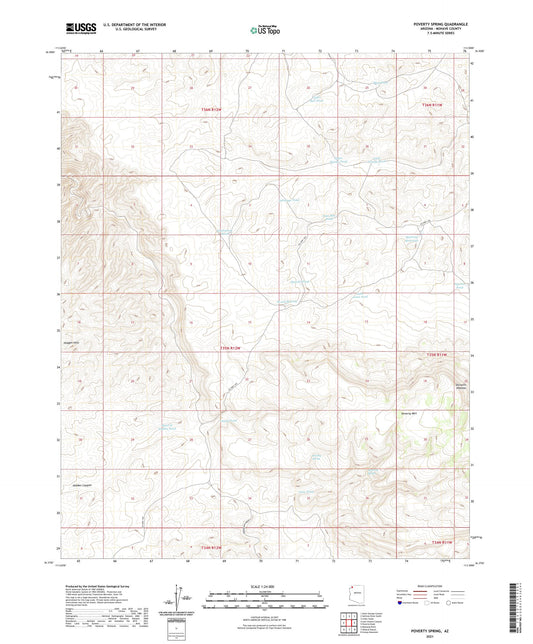 Poverty Spring Arizona US Topo Map Image