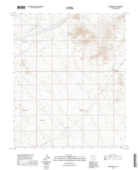 Powerline Well Arizona US Topo Map Image