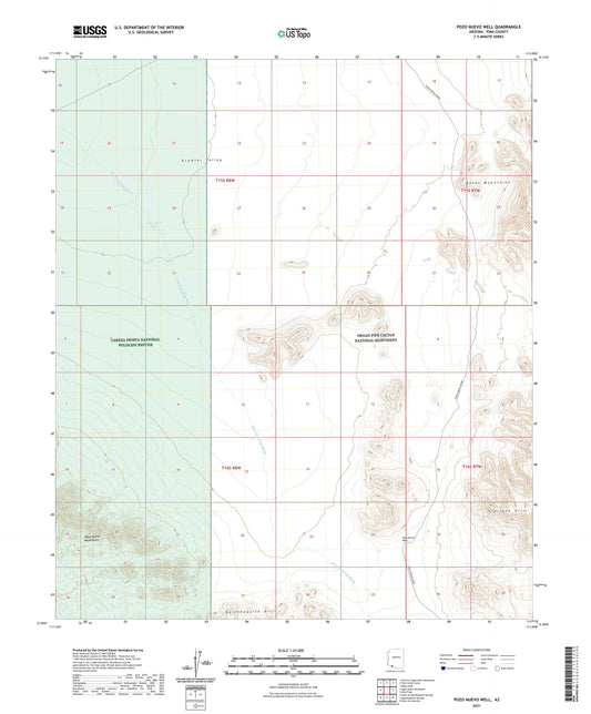 Pozo Nuevo Well Arizona US Topo Map Image