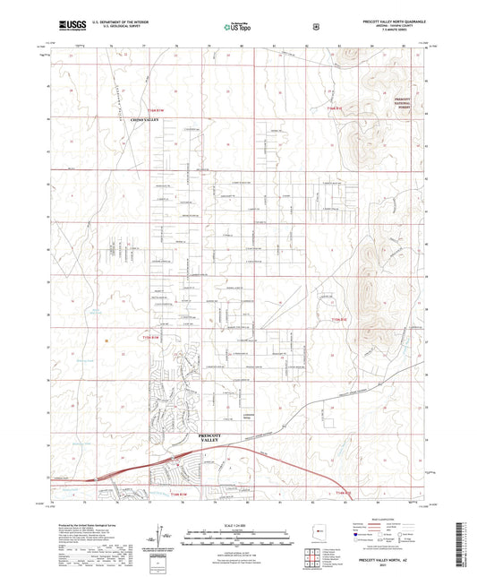 Prescott Valley North Arizona US Topo Map Image