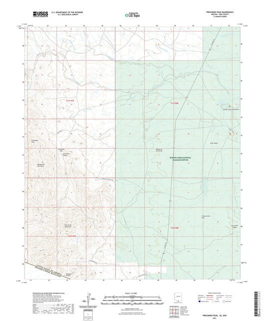 Presumido Peak Arizona US Topo Map Image