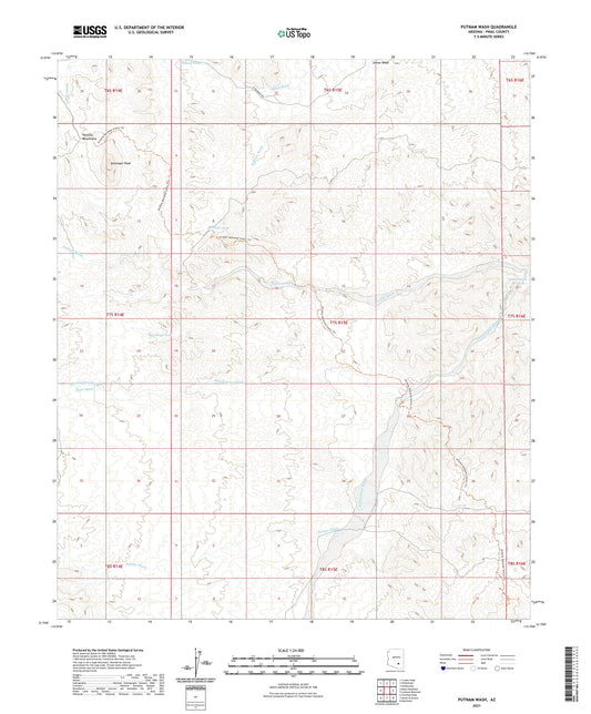 Putnam Wash Arizona US Topo Map Image