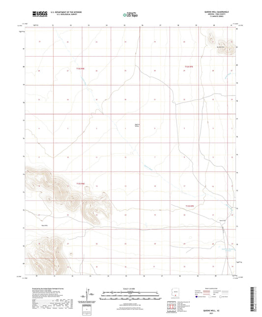 Queens Well Arizona US Topo Map Image