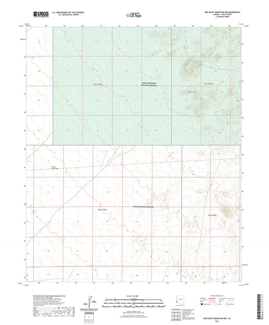 Red Bluff Mountain NW Arizona US Topo Map Image