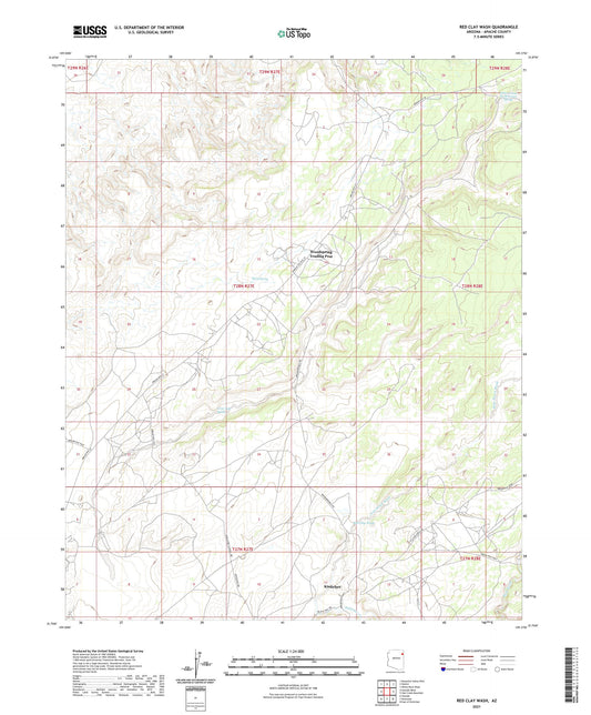 Red Clay Wash Arizona US Topo Map Image