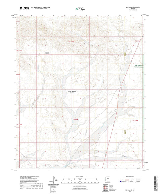 Red Hill NE Arizona US Topo Map Image