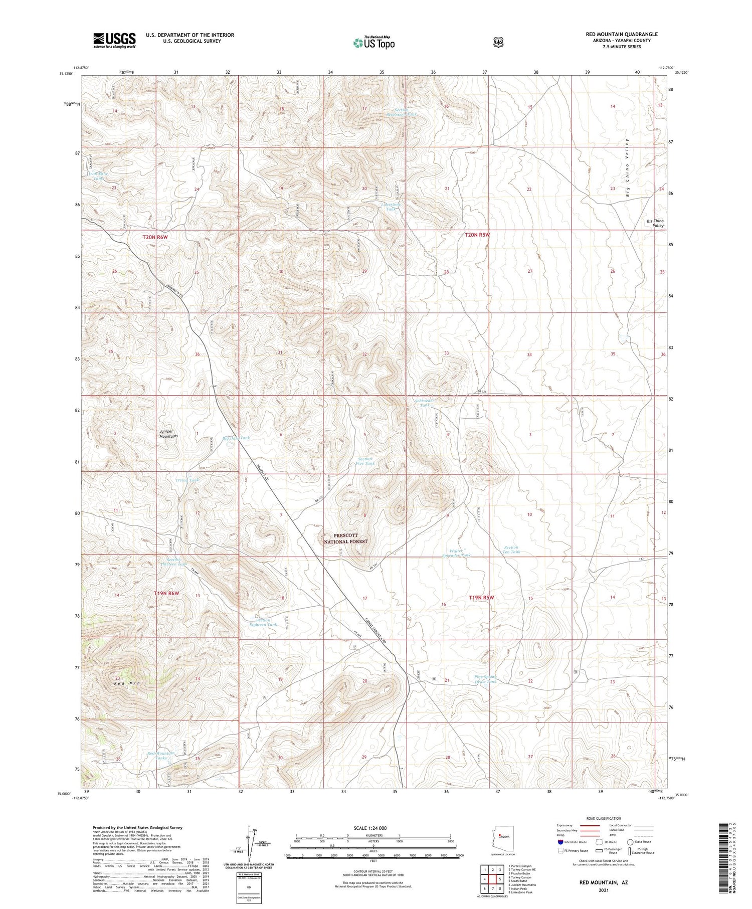 Red Mountain Arizona US Topo Map Image
