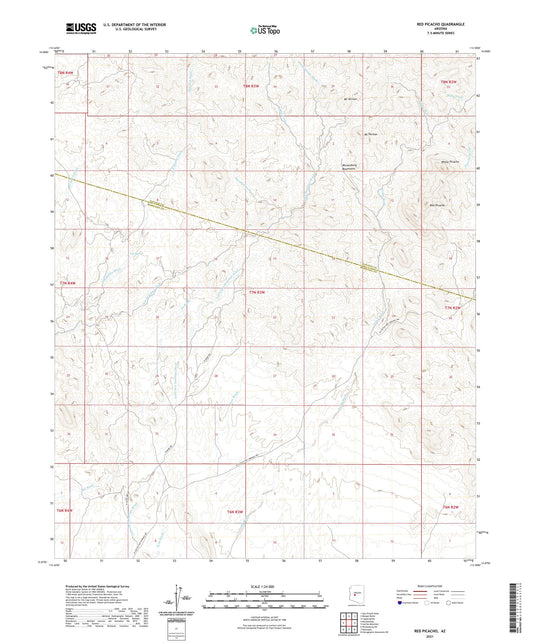 Red Picacho Arizona US Topo Map Image
