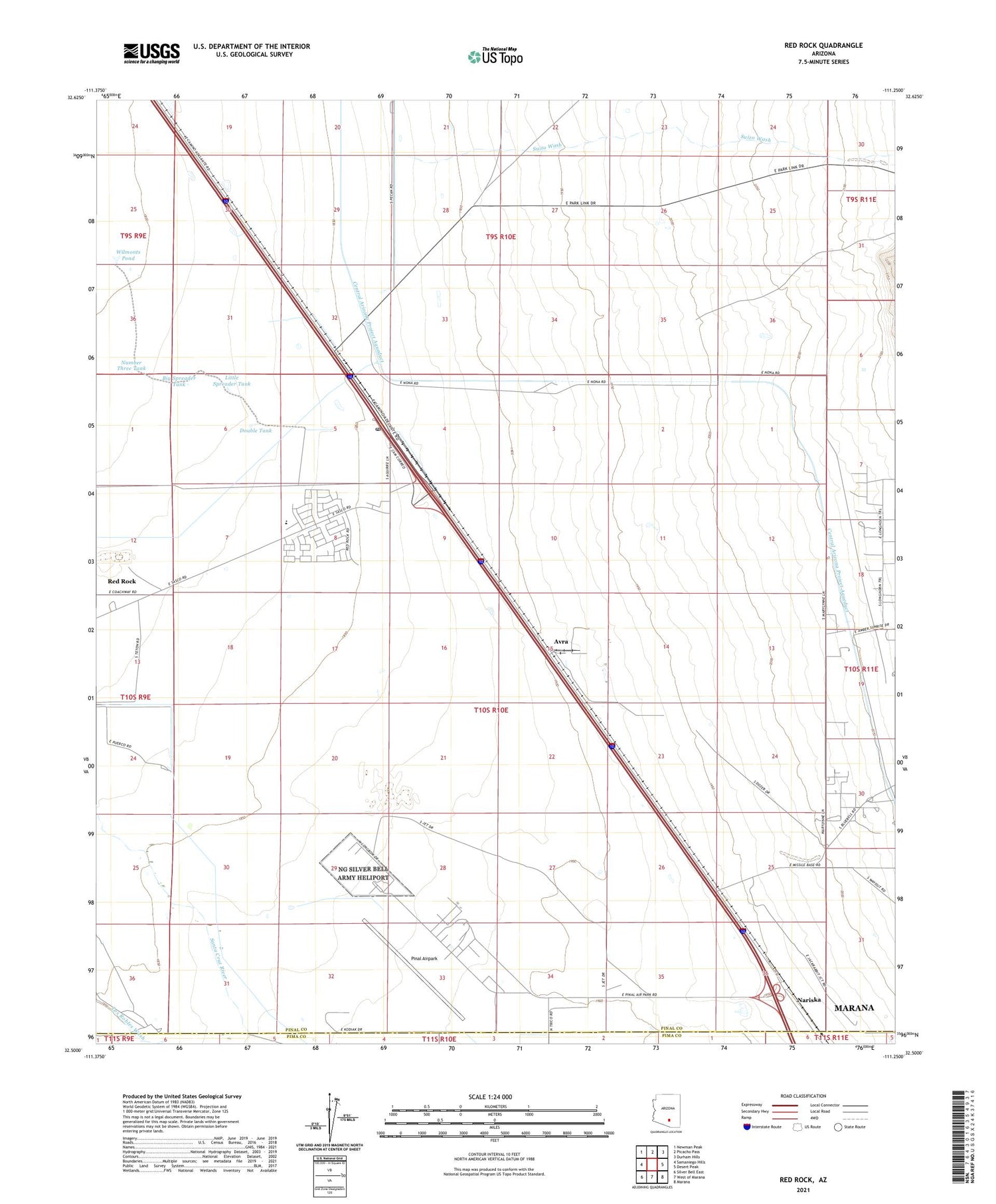 Red Rock Arizona US Topo Map Image
