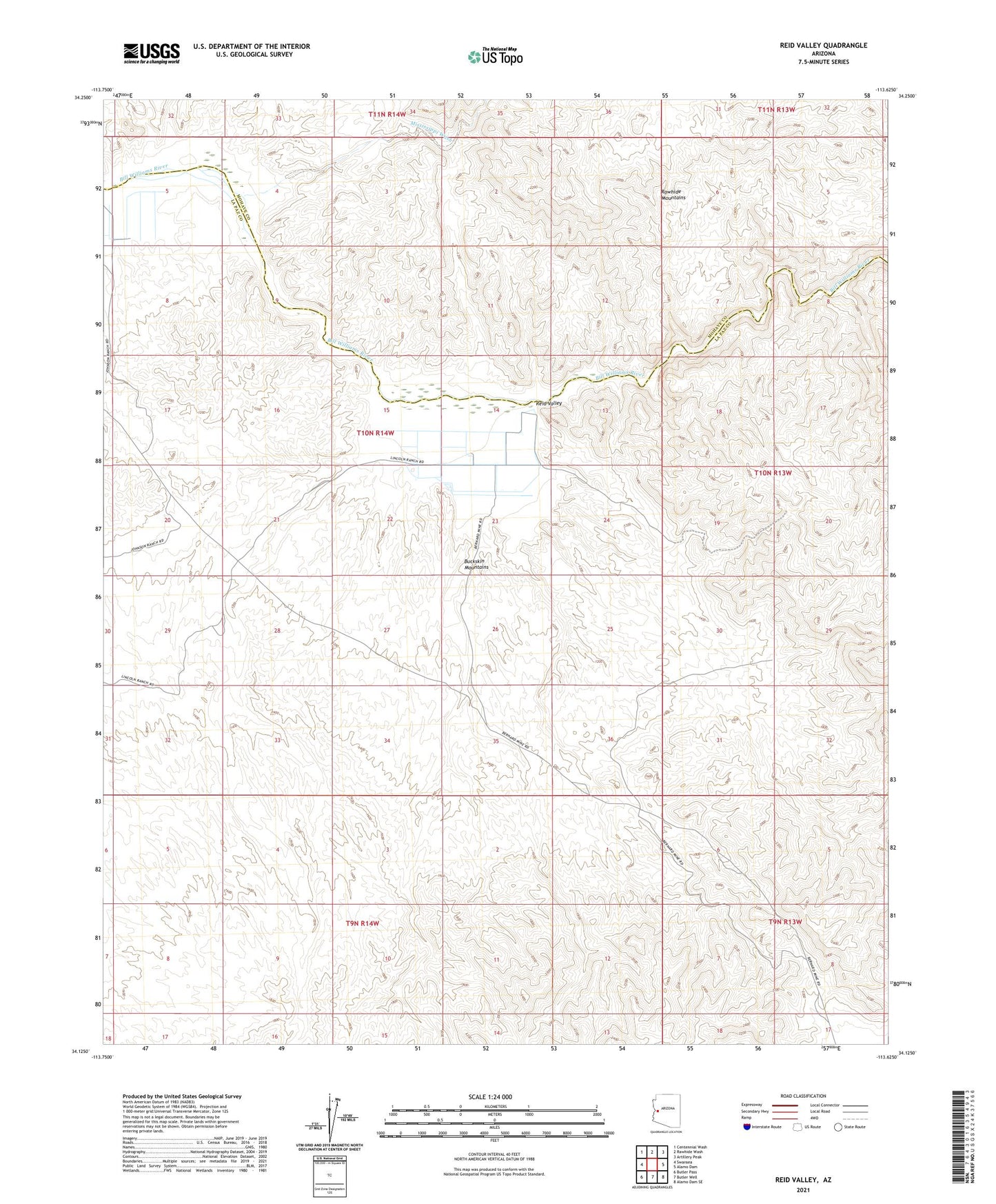 Reid Valley Arizona US Topo Map Image
