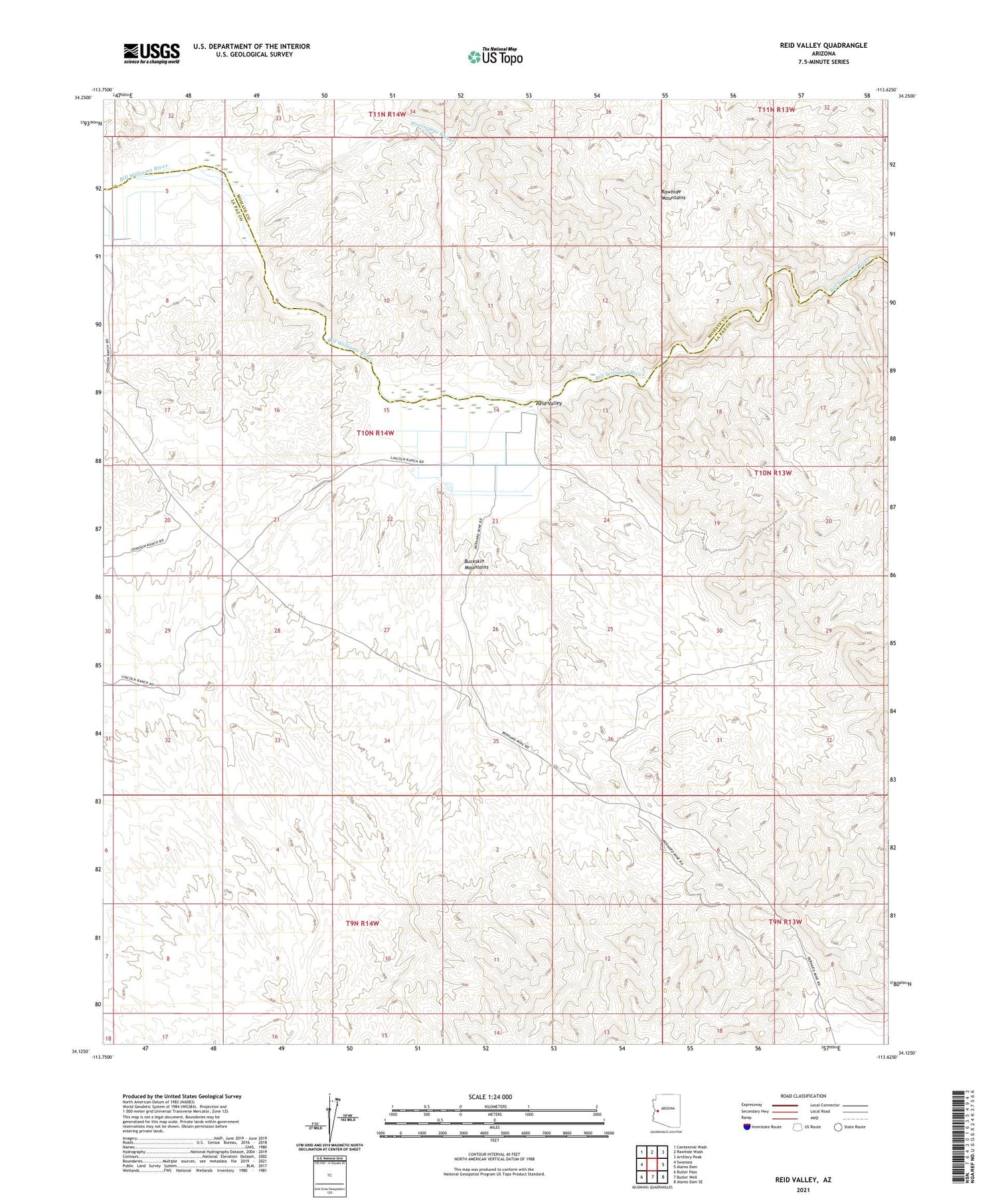 Reid Valley Arizona US Topo Map Image