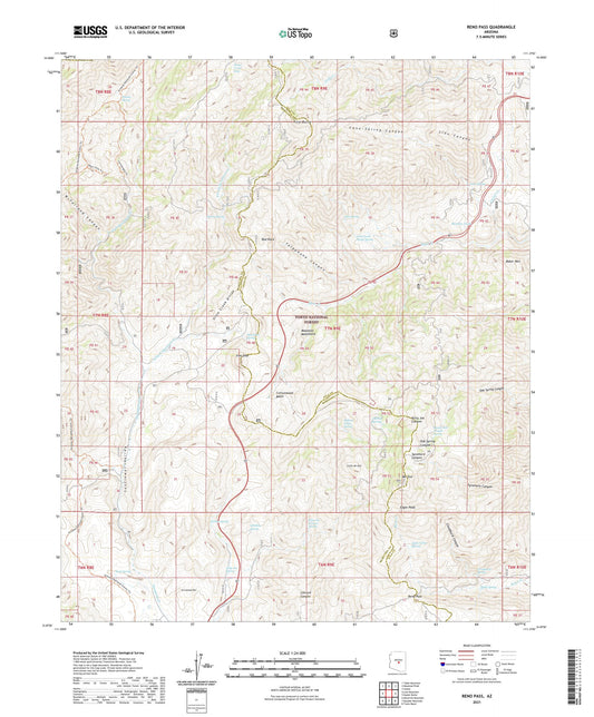 Reno Pass Arizona US Topo Map Image