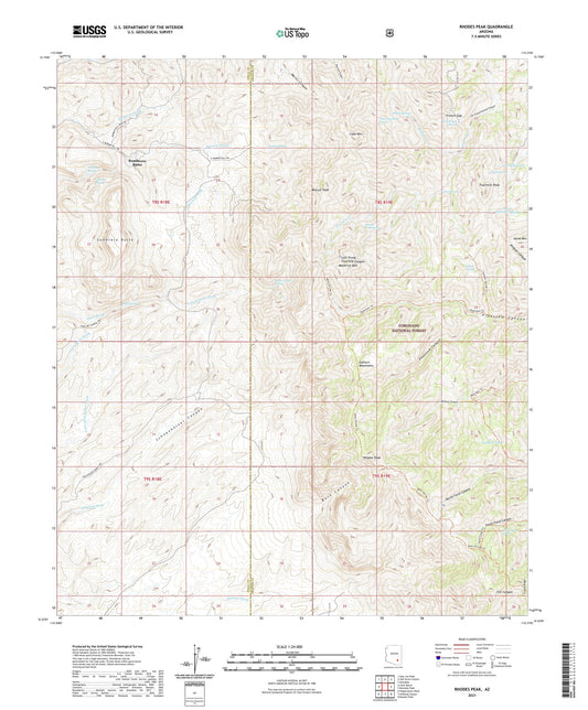 Rhodes Peak Arizona US Topo Map Image