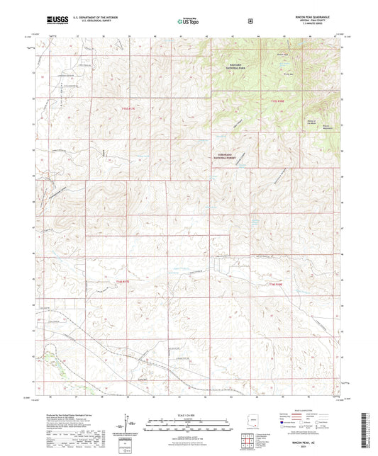 Rincon Peak Arizona US Topo Map Image