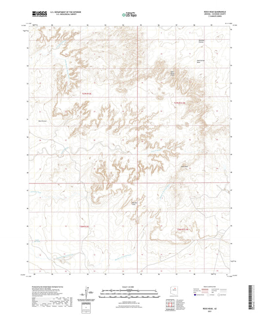 Rock Head Arizona US Topo Map Image
